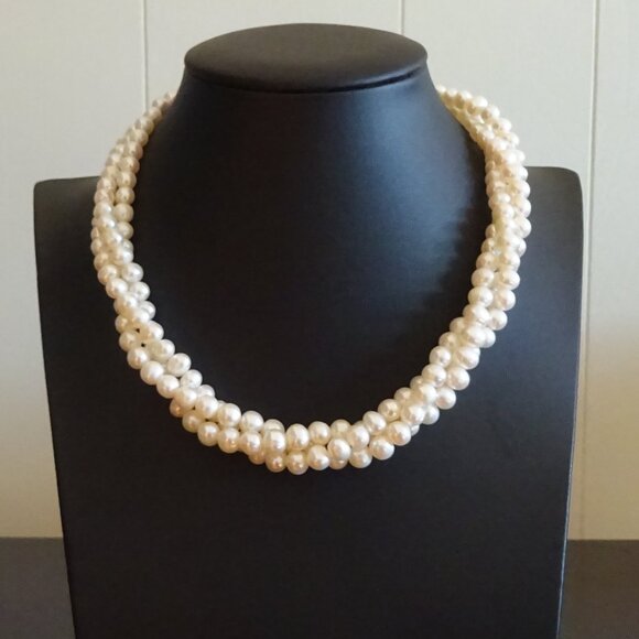 Fresh Water Pearl Triple-Strand Necklace - Picture 1 of 4